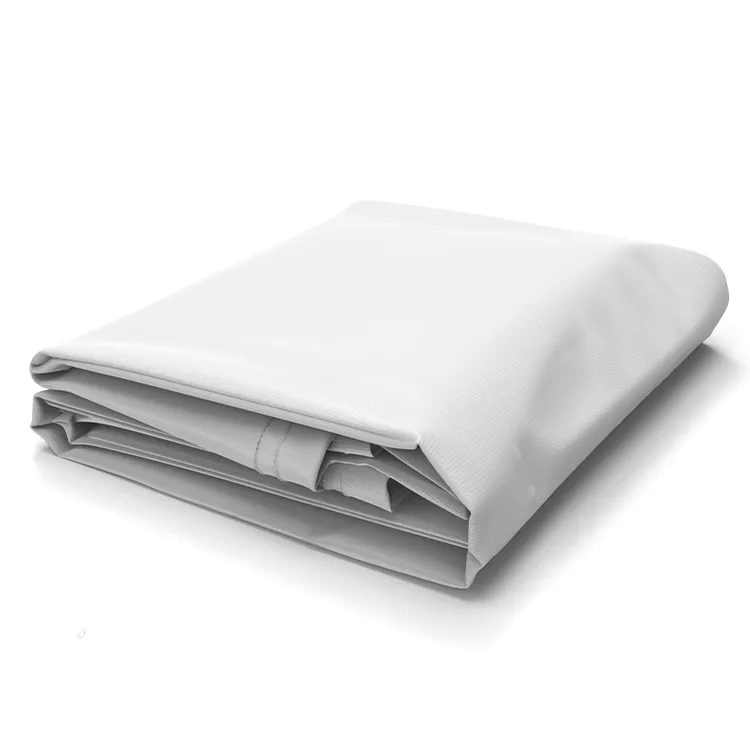 White tarpaulin covered