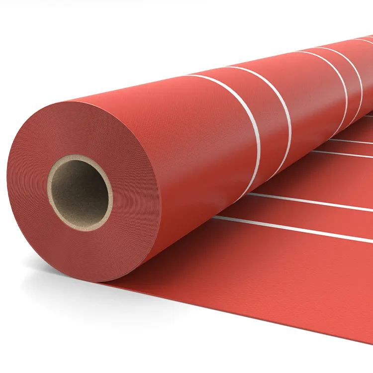 Red and White Striped PVC Tarpaulin