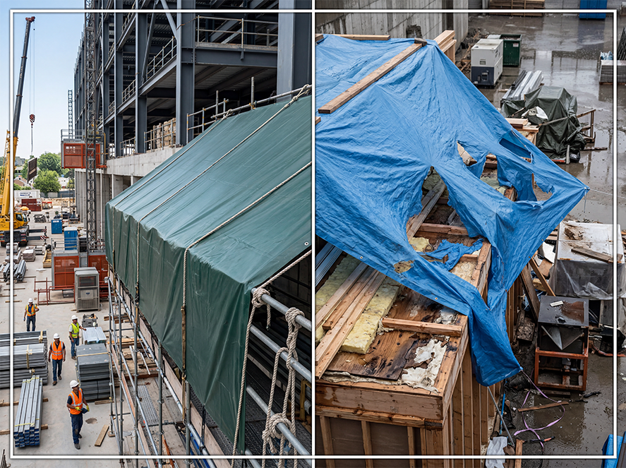 a construction company in Chile ordered 650 GSM tarps for a 6-month project