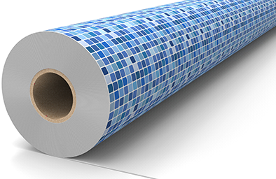 blue mosaic swimming pool liner