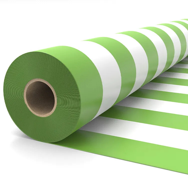 green and white striped tarpaulins​
