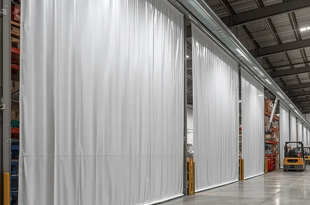 PVC logistics warehouse curtain used for industrial warehouse protection zones