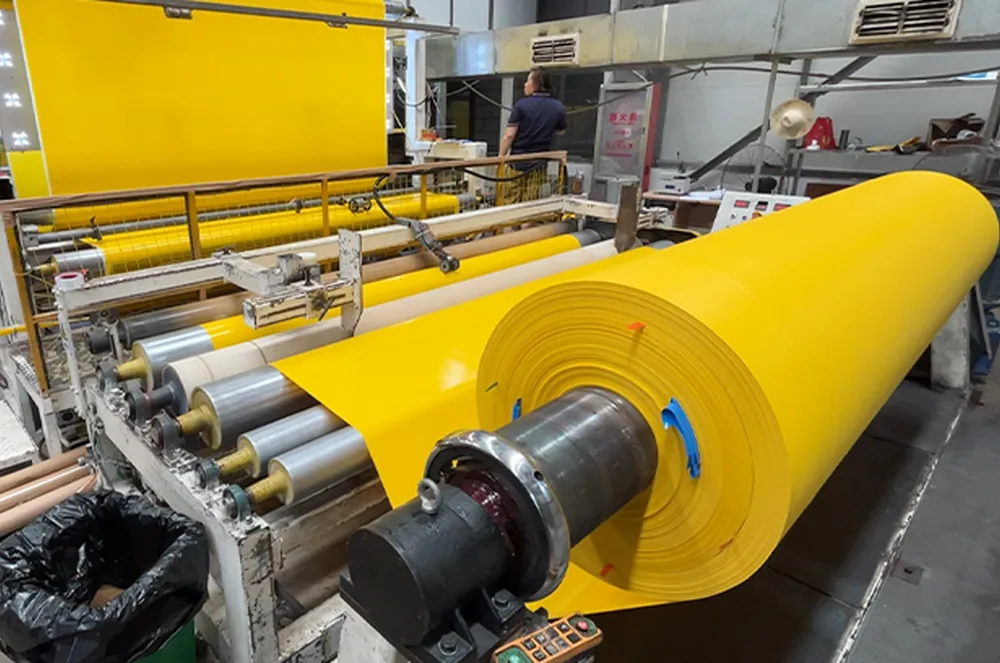 architectural membrane fabric roll prepared for tensile structure panel fabrication