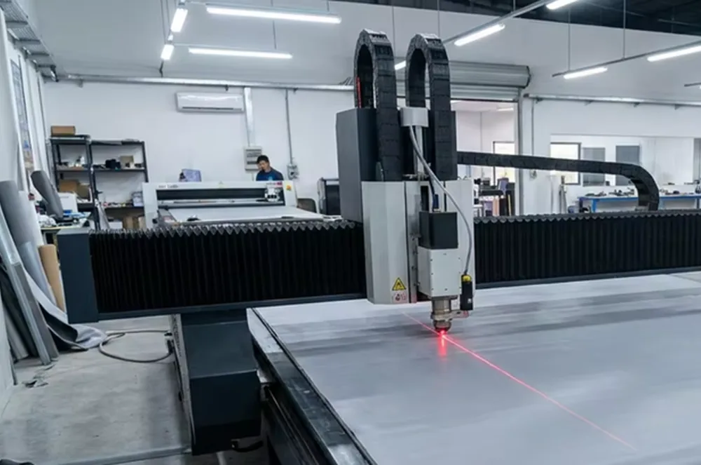 factory cutting process for custom container tarpaulin covers