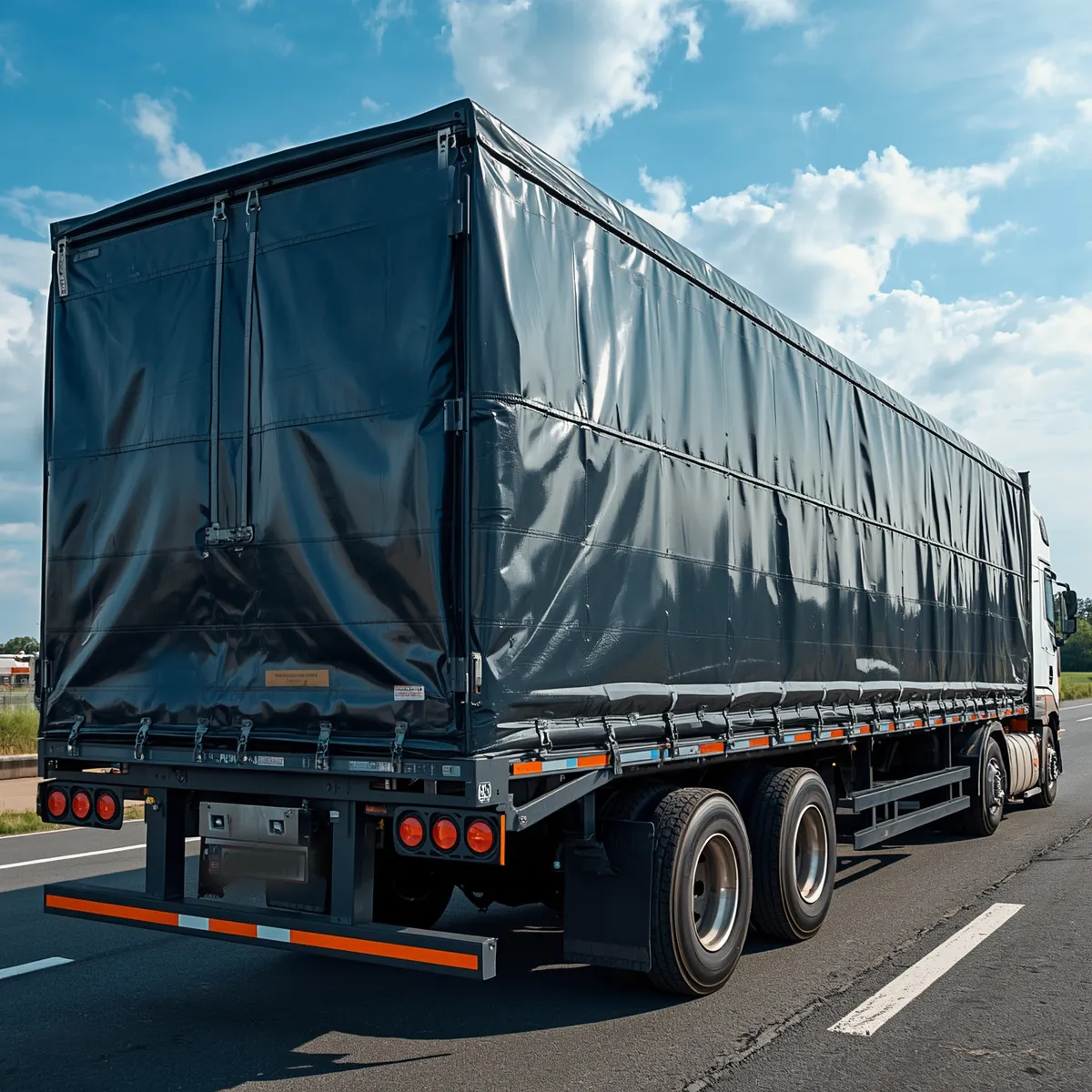 Flatbed Truck with Smooth PVC Tarp Cover-