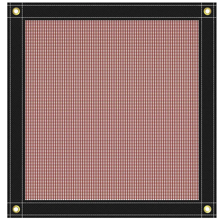 Red Mesh Tarp with Webbing