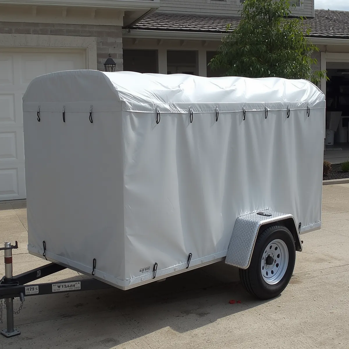 Small Utility Trailer with PVC Cover Tarp-
