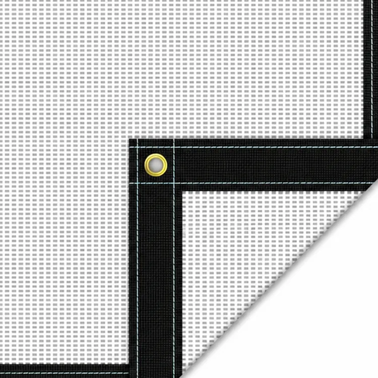 White Mesh Tarp Sewing