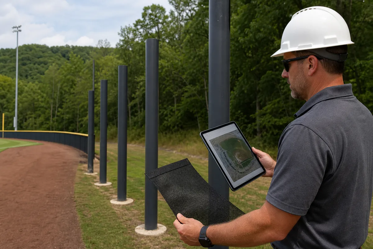 Existing fence review before specifying batter's eye mesh panels
