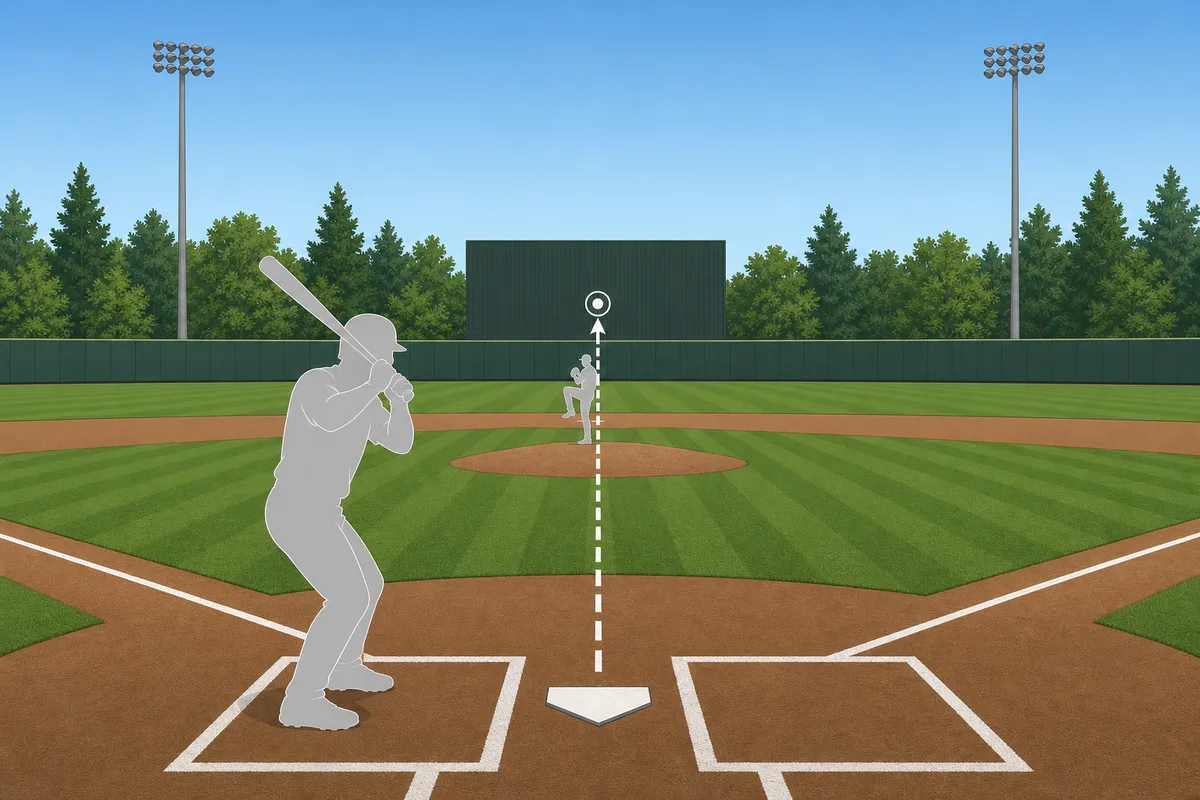 Batter's eye sightline from home plate toward center field