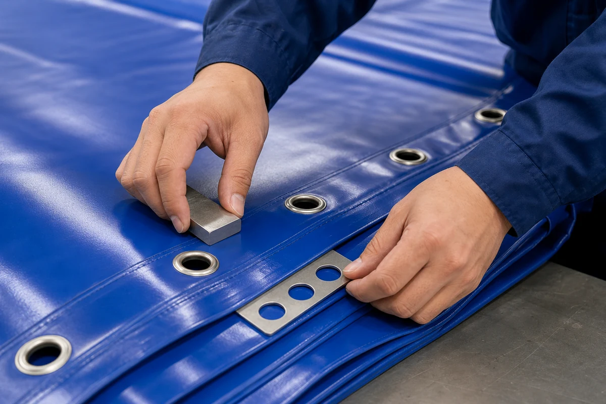 installation check for tarp grommet spacing and edge tension before bulk order