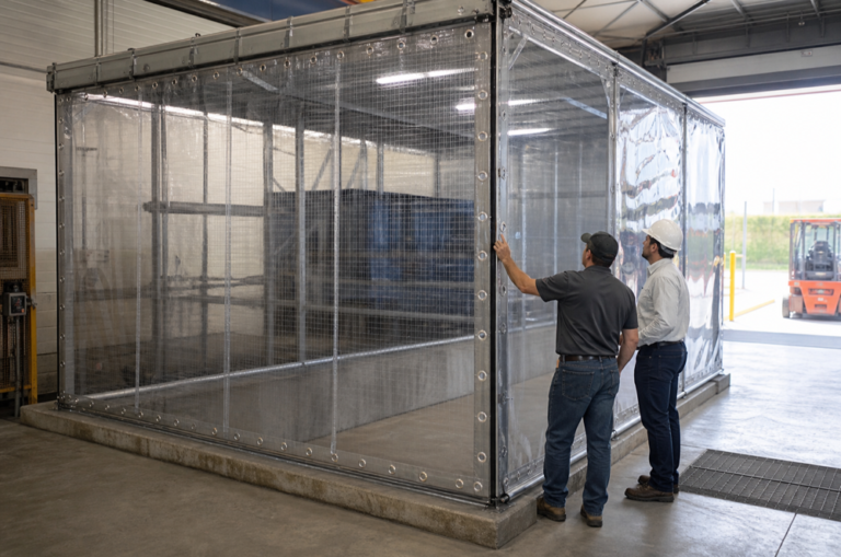 Custom Clear Tarps for Industrial Enclosures