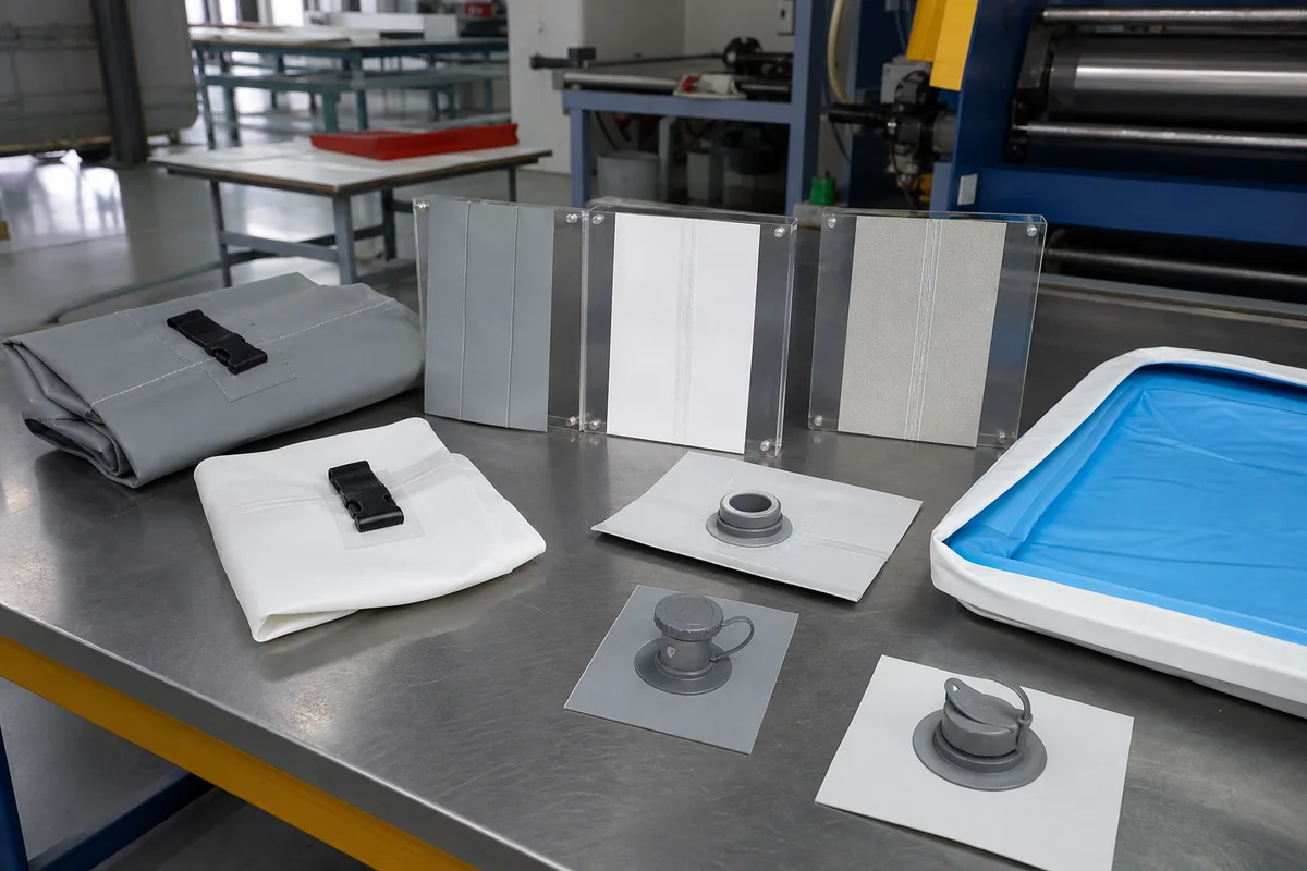 inflatable pool factory capability check with welding and material samples
