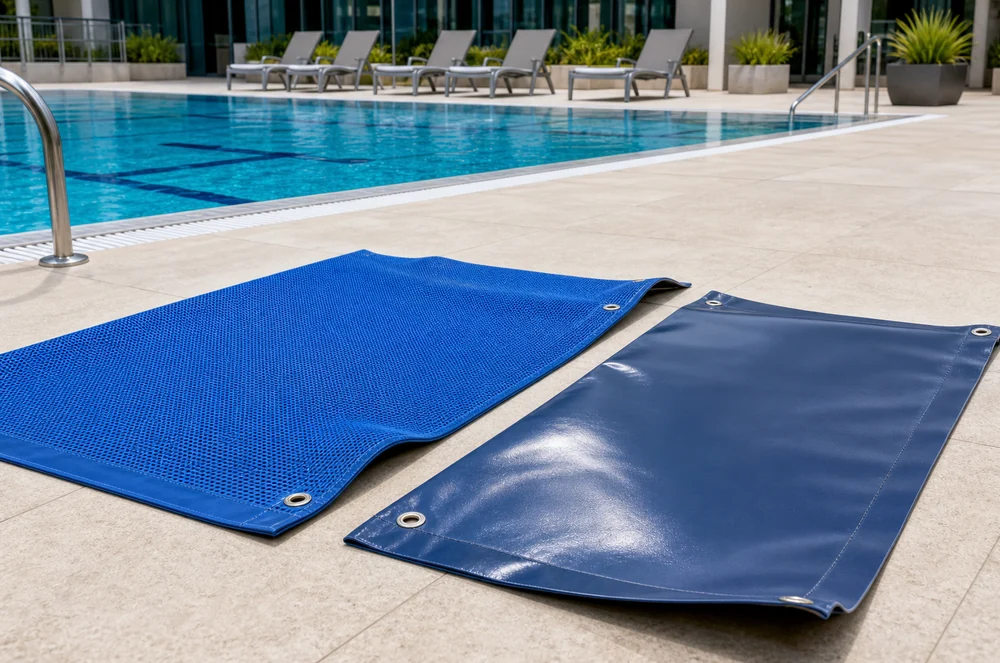 mesh vs solid pool covers for commercial pool projects