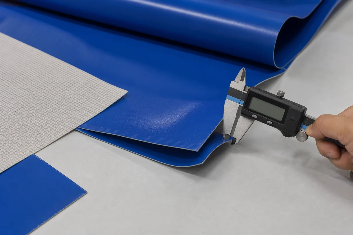 reinforced PVC pool liner material thickness sample