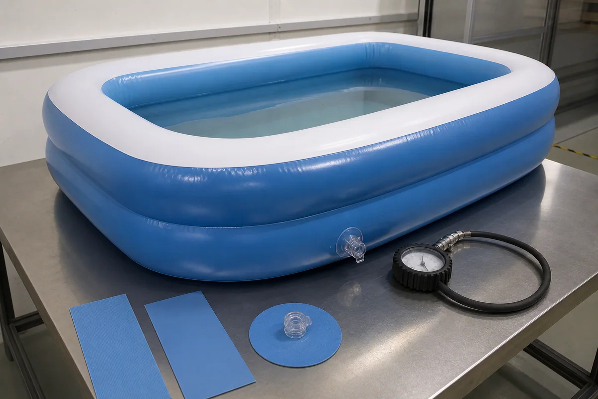 wholesale inflatable pool sample water holding and inflation test