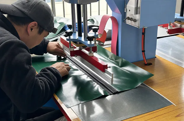 Vinyl tarpaulin chain installation