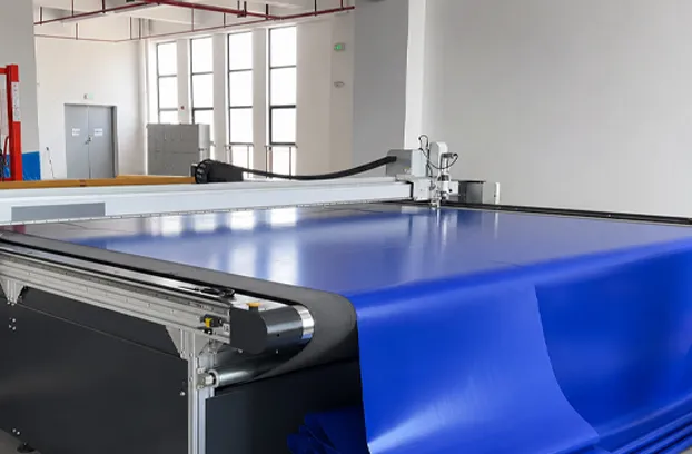 Vinyl tarpaulin cutting
