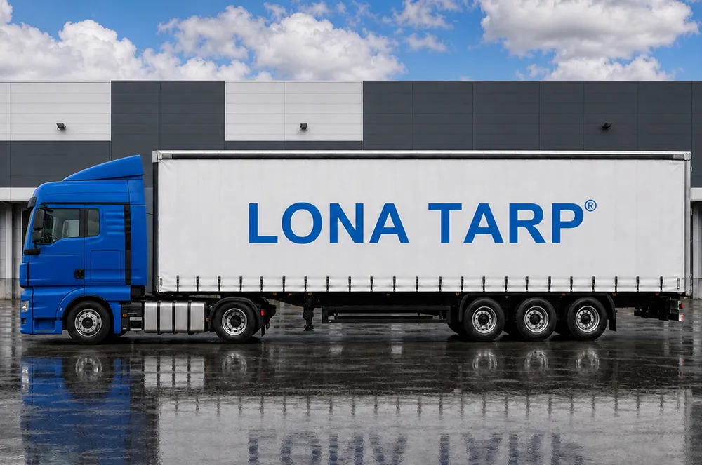 Curtain side trailer with evenly spaced lower straps and side curtain hardware