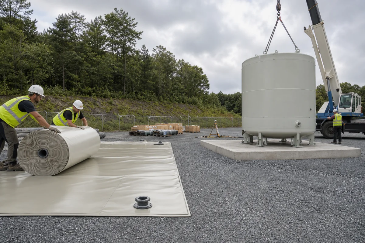 Flexible and rigid tank installation requirements on an industrial site