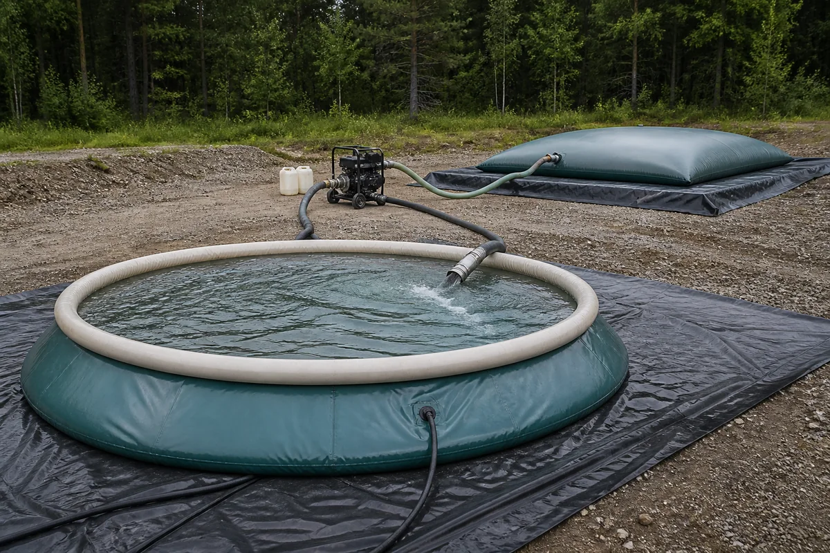 Flexible water tank applications using an onion tank and pillow tank system