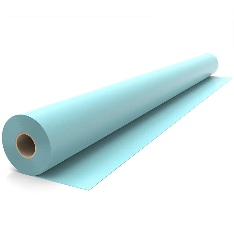light-cyan-glossy-pvc-coated-fabric-roll-side-view