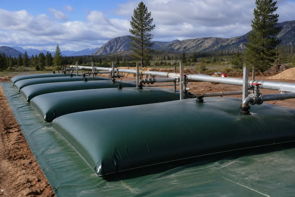 Modular pillow tank system for temporary water storage