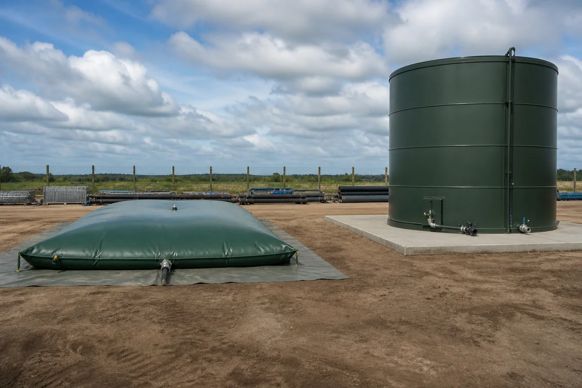 Temporary water storage tank comparison between a pillow tank and rigid tank