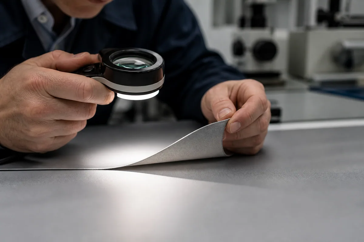 Thin TPU coated textile layer and reinforcement examined for water-barrier continuity
