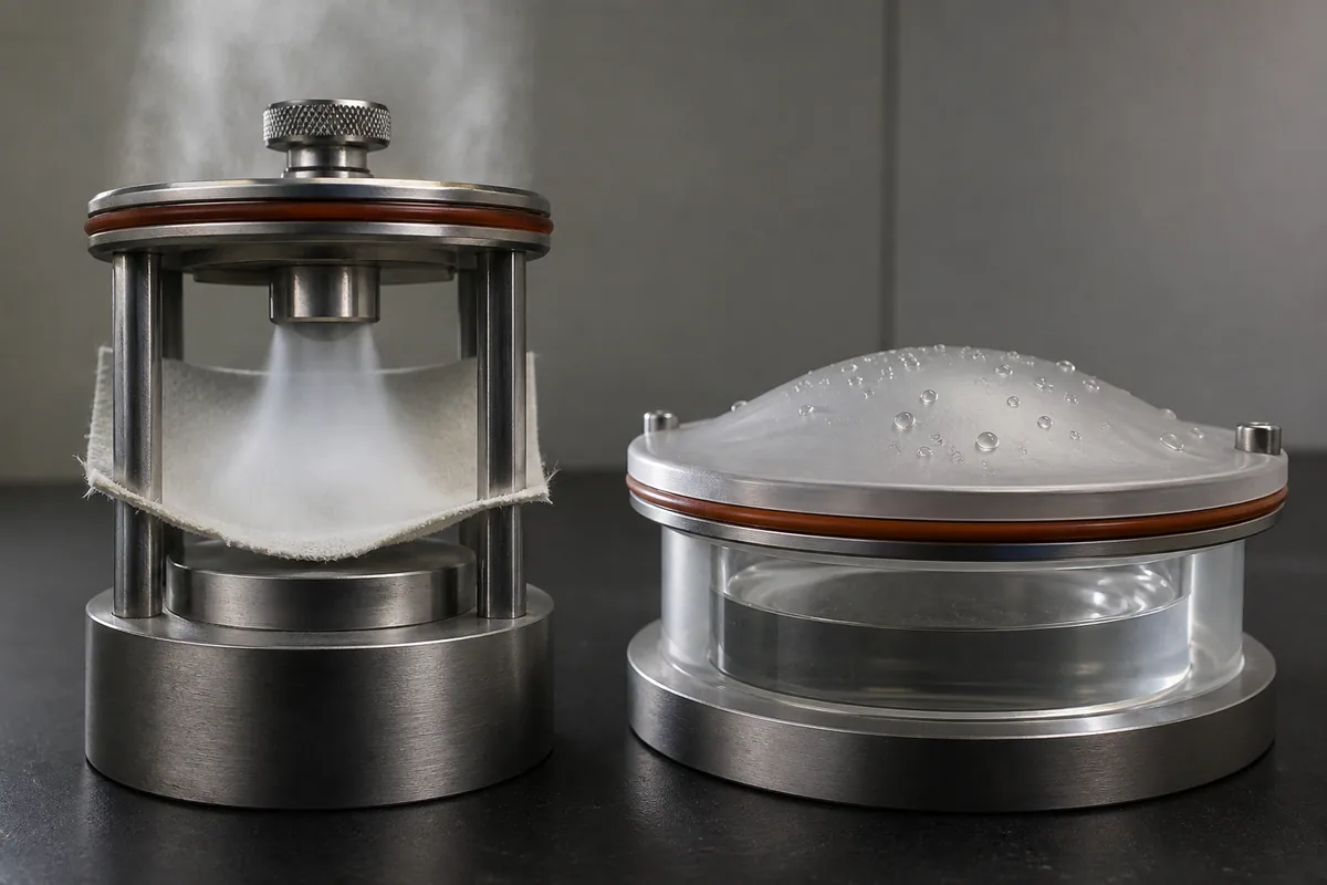 TPU textile samples compared for air permeability and water-vapor transmission