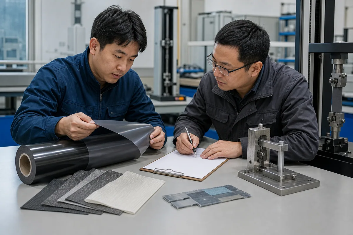 Supplier and engineer defining TPU fabric structure joining and test requirements