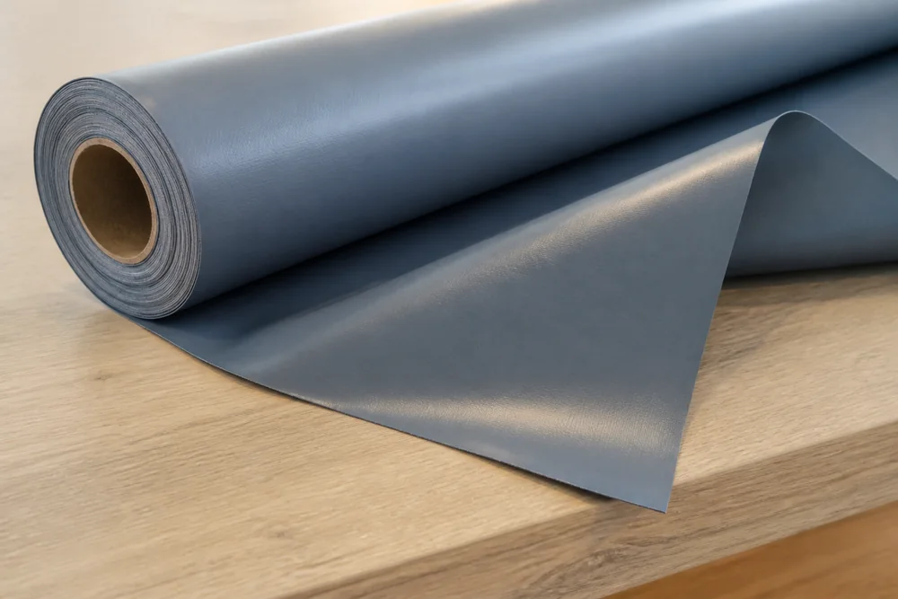 Thin coated textile roll and flexible sample illustrating TPU fabric composition