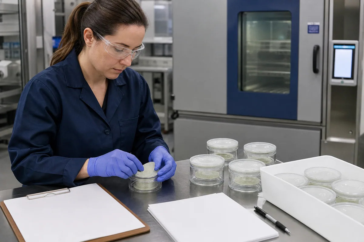 TPU fabric specimen prepared under controlled water-vapor test conditions