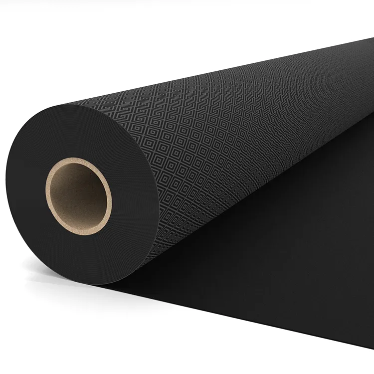 black-geometric-square-pattern-printed-pvc-tarpaulin-roll-front-view