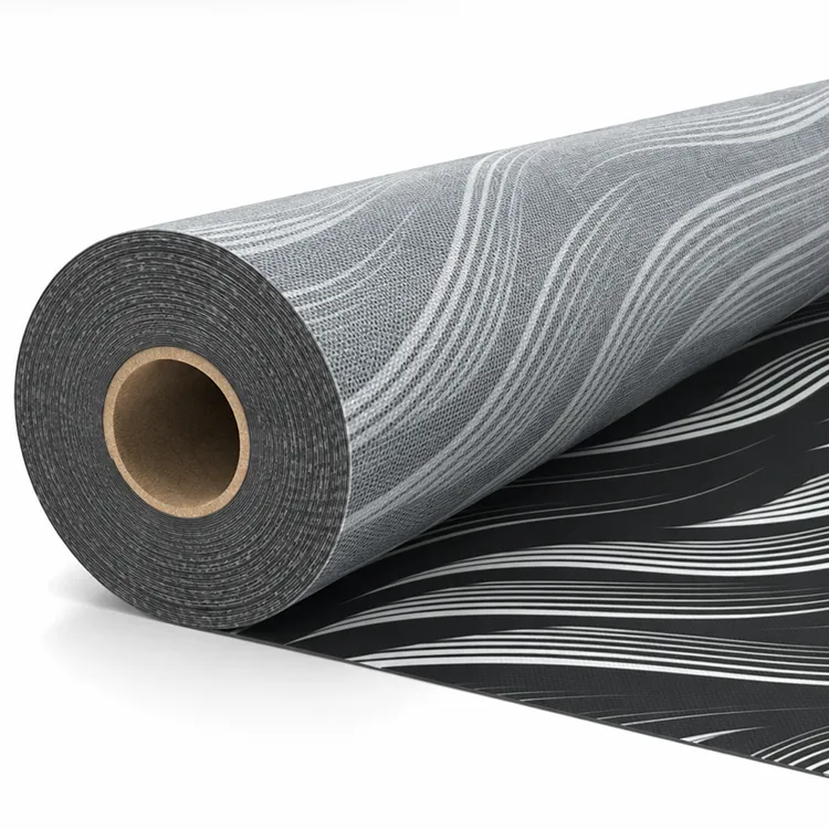 black-gray-abstract-wave-pattern-printed-pvc-tarpaulin-roll-front-view