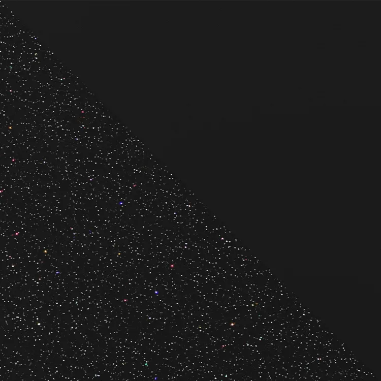 Black galaxy printed PVC tarpaulin pattern close-up