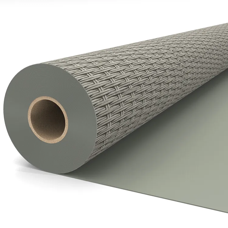 gray-basket-weave-pattern-printed-pvc-tarpaulin-roll-front-view